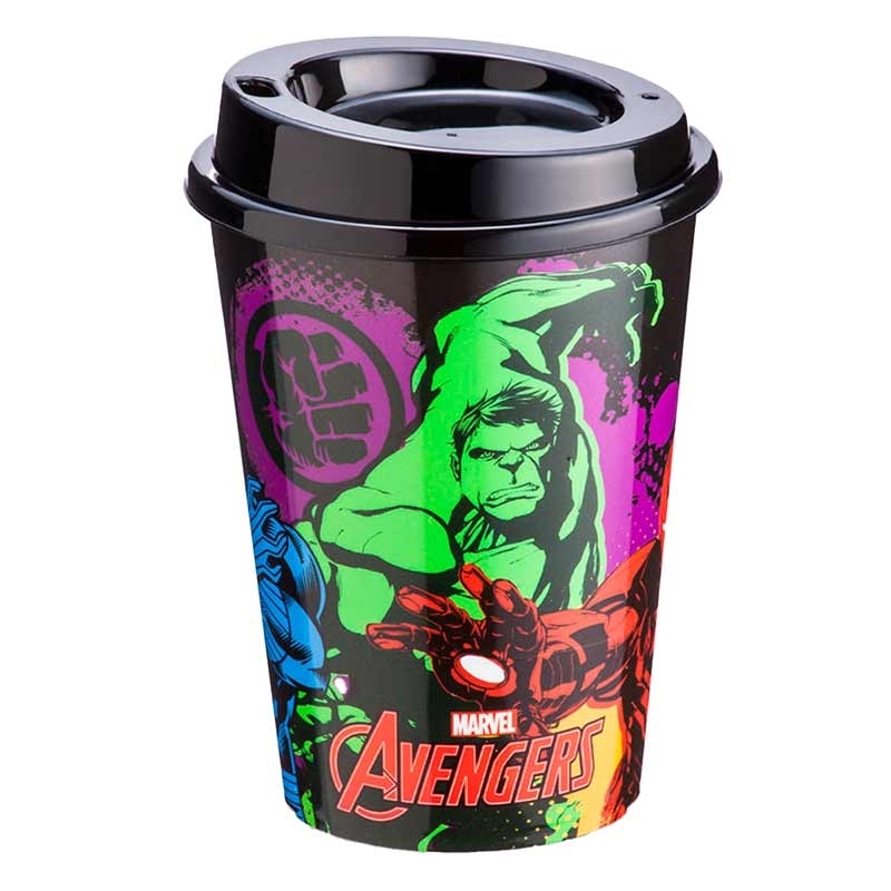 Copo Com Tampa Color Group Avengers