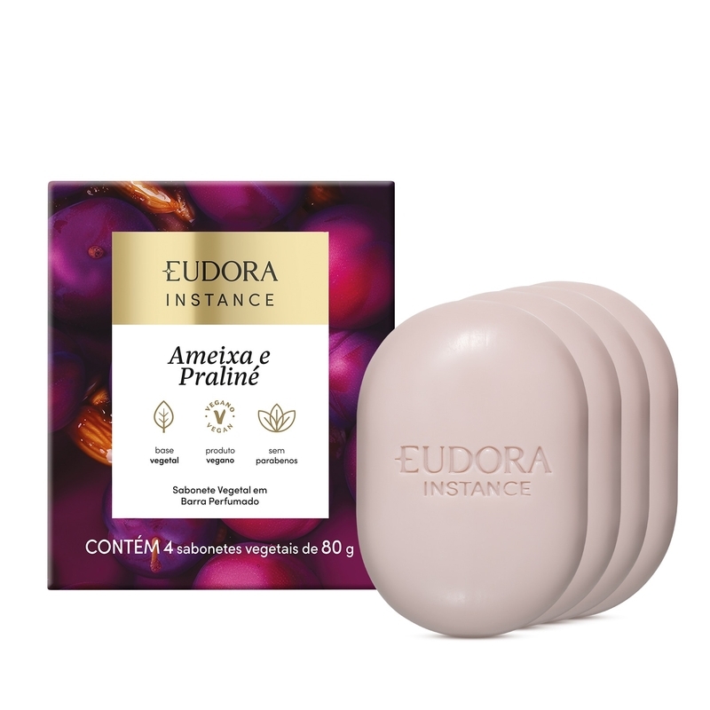 Sabonete Vegetal em Barra Perfumado Instance Ameixa e Praliné 4x80g v2