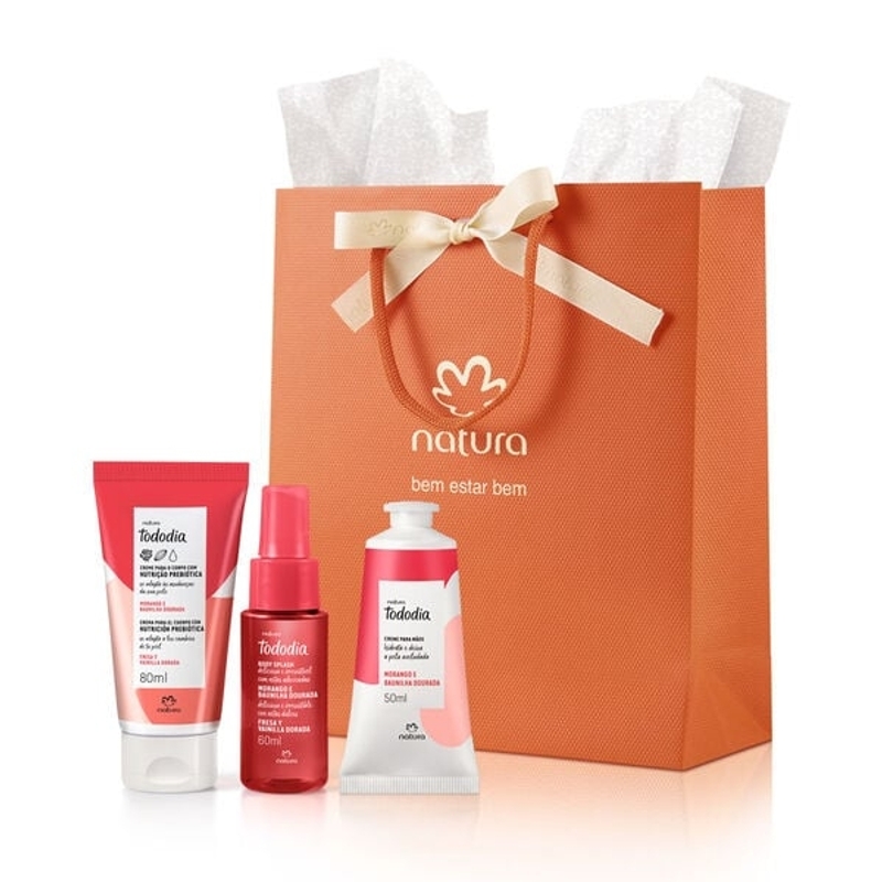 Presente Natura Tododia Morango e Baunilha Dourada