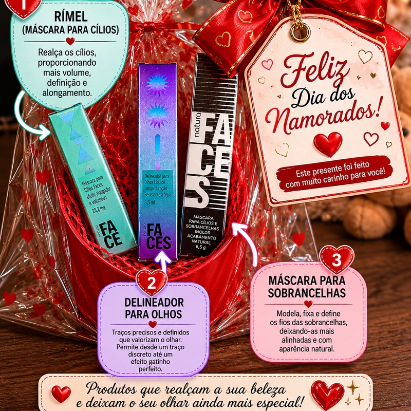 Kit Faces - Rimel, Delineador E Sobrancelhas