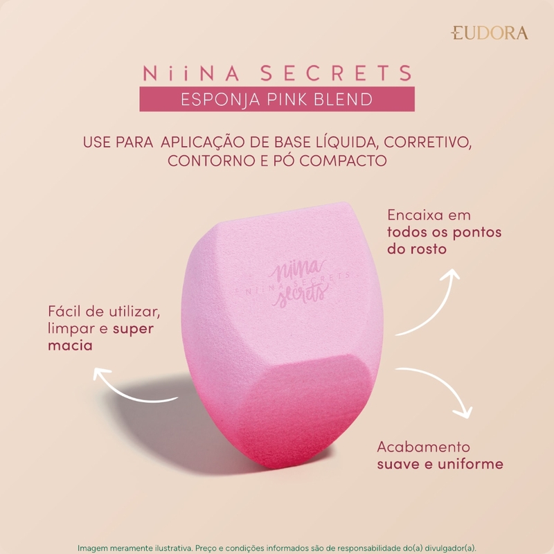 Esponja para Maquiagem Pink Blend Niina Secrets - foto 11