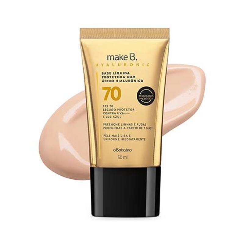 Base Líquida Protetora Fps 70 Make B. Hyaluronic Cor 10 30Ml