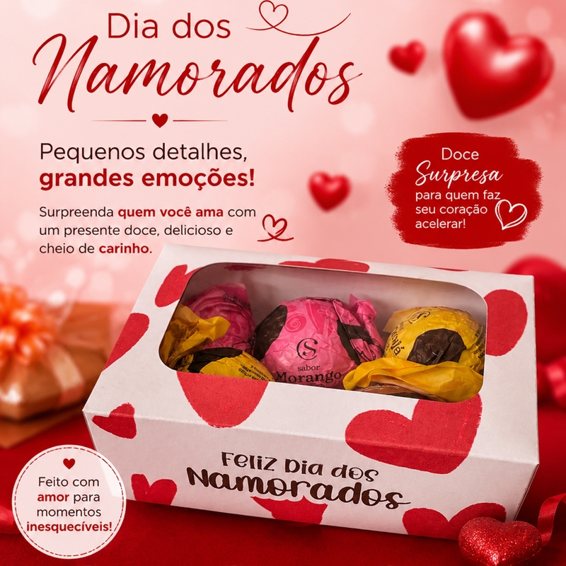 Caixa Com 4 Trufas Namorados