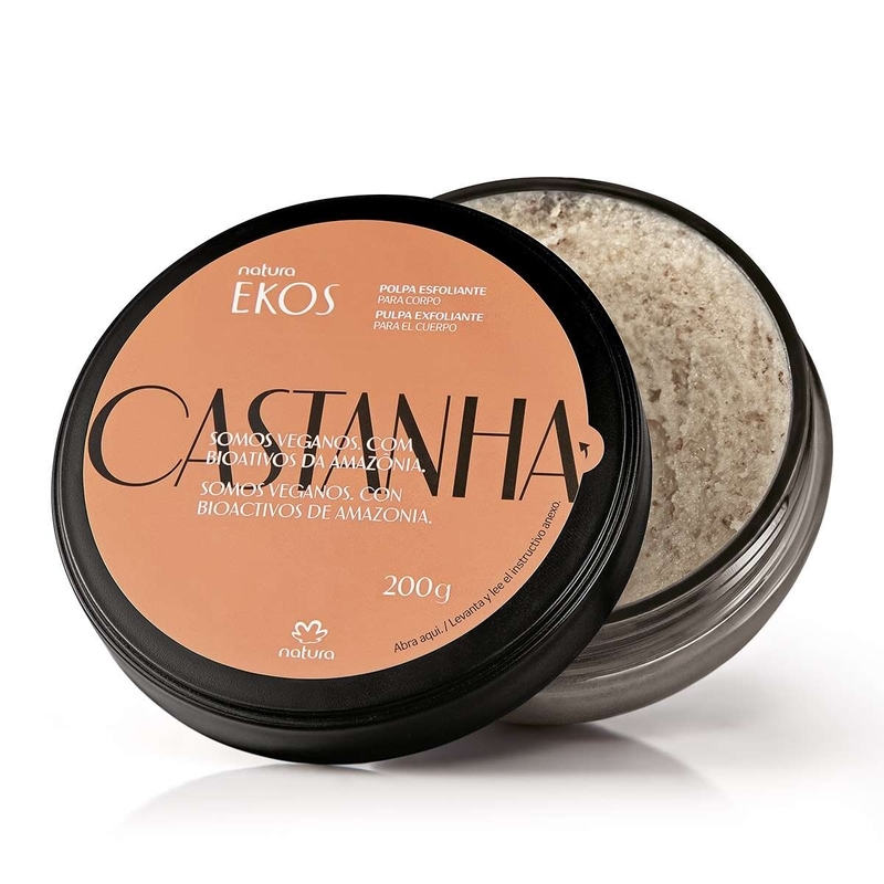 Polpa esfoliante hidratação e renovação para o corpo castanha - 200 g