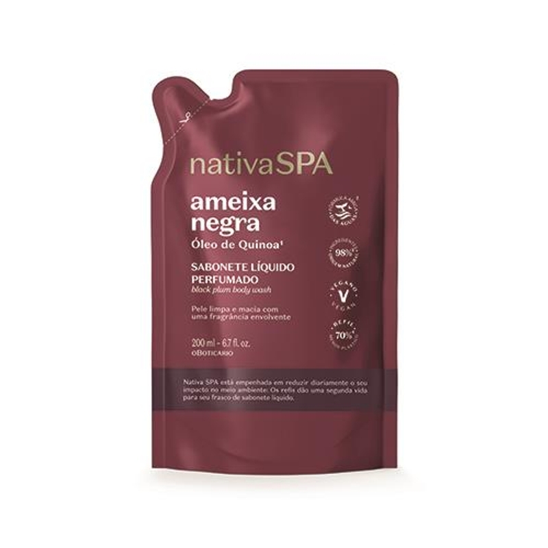 Refil Sabonete Líquido Perfumado Nativa Spa Ameixa Negra 200Ml