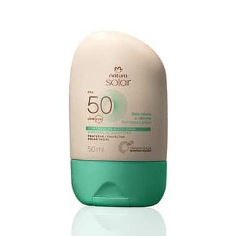 NATURA SOLAR PROTETOR SOLAR FACIAL PELE MISTA A OLEOSA FPS UVB 50 / FPUVA 20