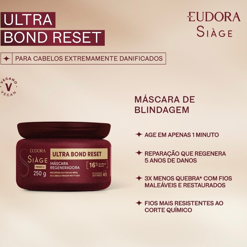 Máscara Capilar Regeneradora Siage Ultra Bond Reset 250gr