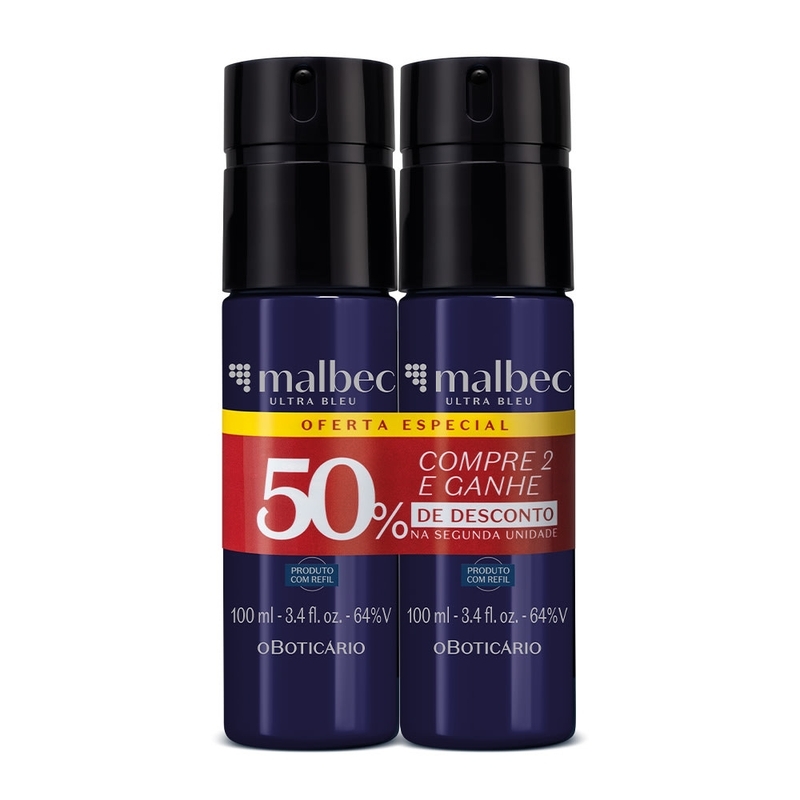 Body Spray Desodorante Kit Malbec Ultra Bleu 100ml (2 unidades)