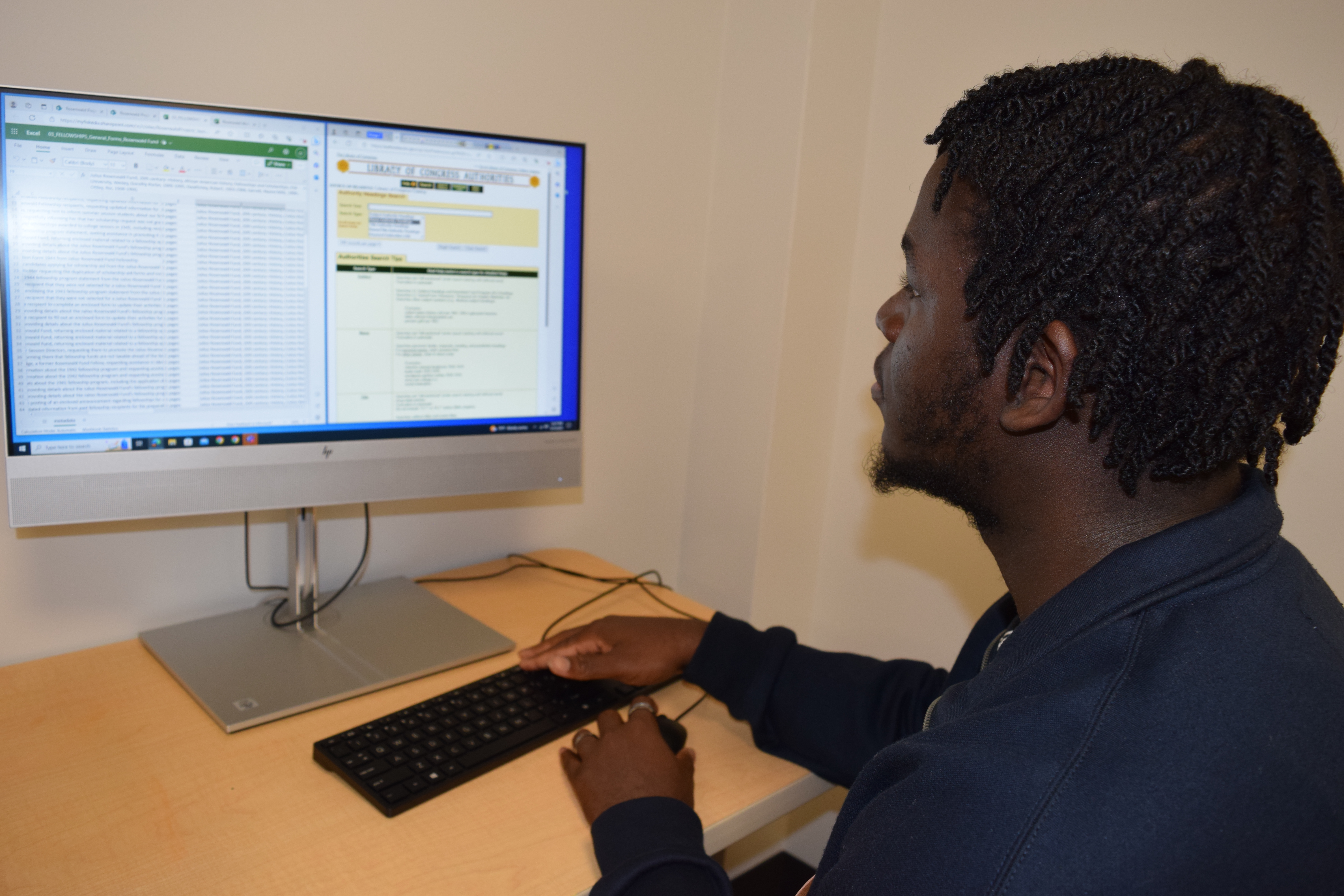 Team member at digitization workstation