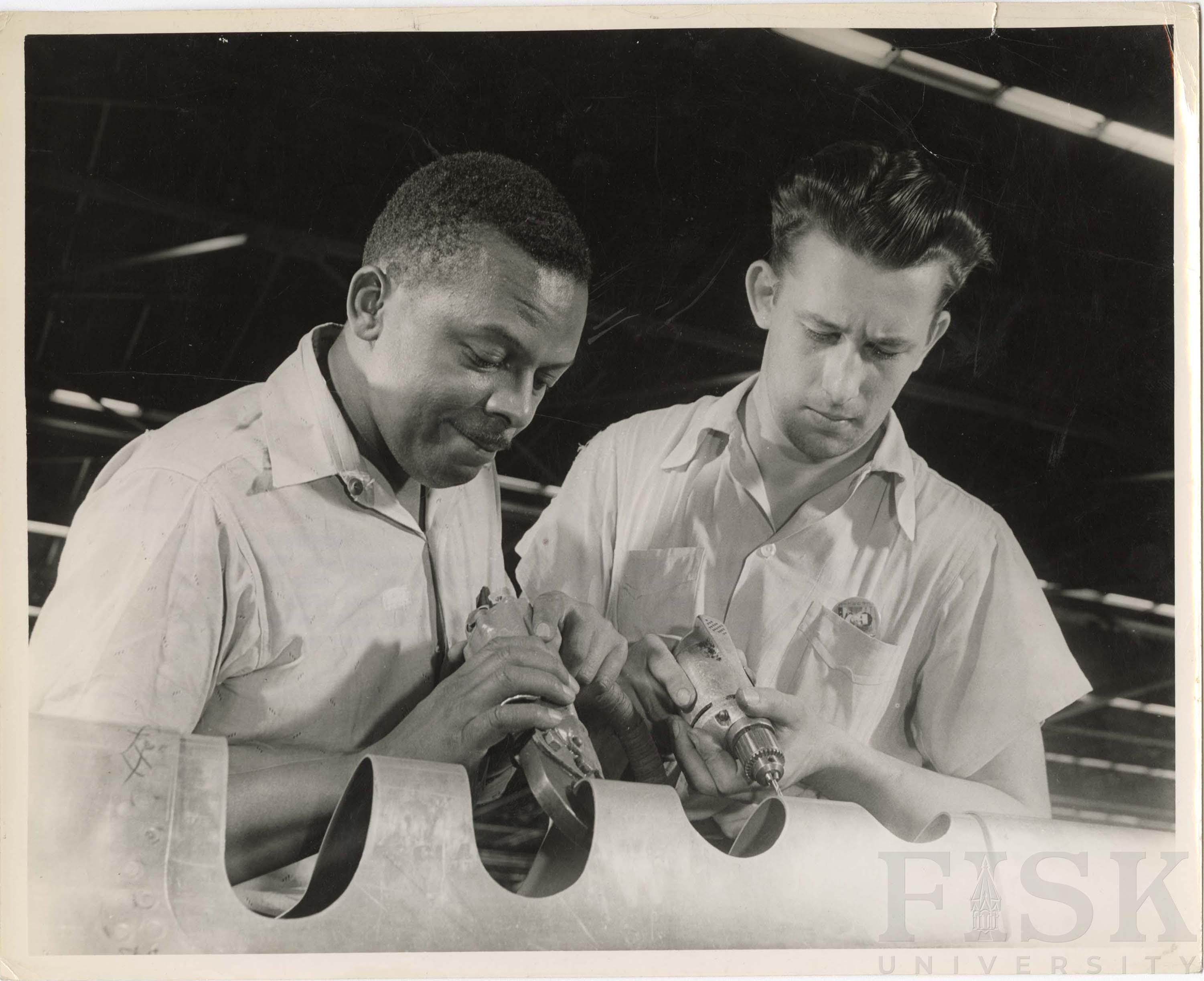 Two racially diverse tradesmen