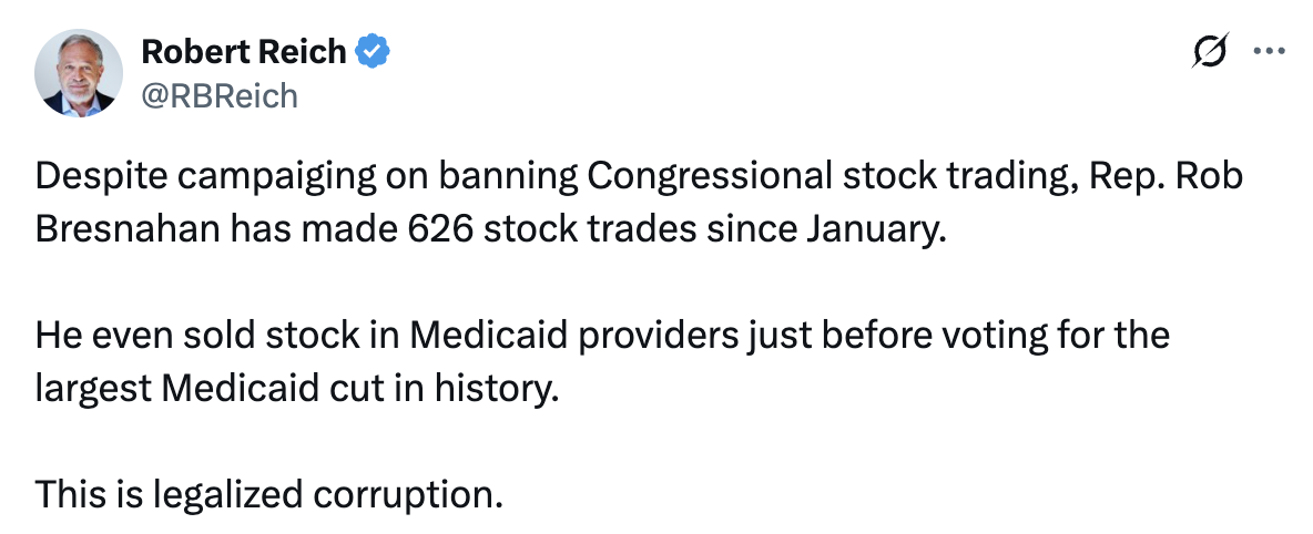 Tweet from Robert Reich