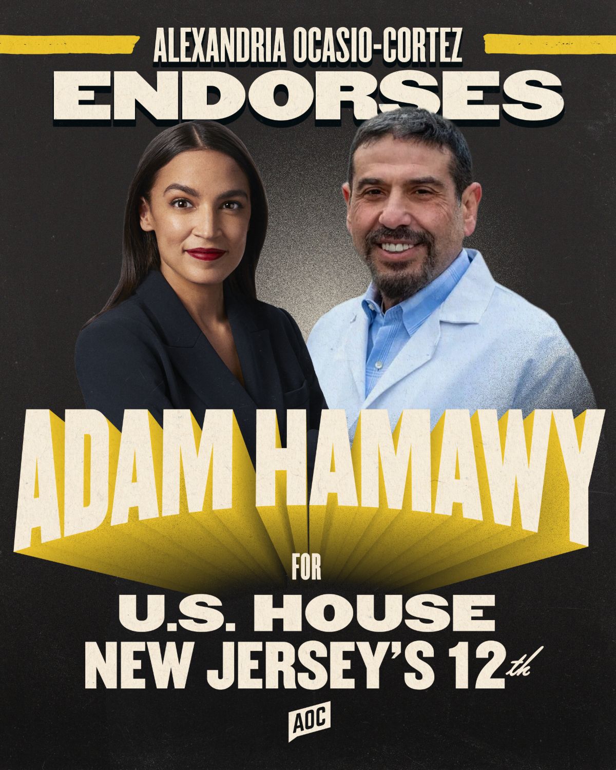 Alexandria Ocasio-Cortez endorses Adam Hamawy!