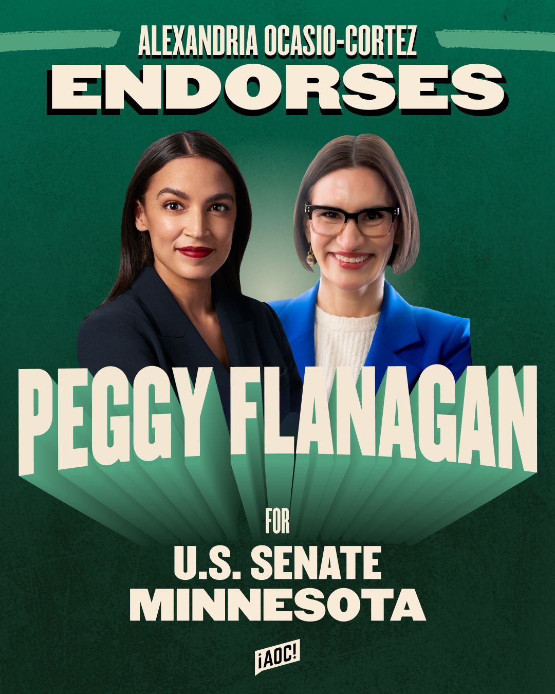 ALEXANDRIA OCASIO-CORTEZ ENDORSES PEGGY FLANAGAN FOR U.S. SENATE MINNESOTA
