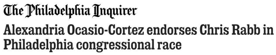 Alexandria Ocasio-Cortez endorses Chris Rabb in Philadelphia congressional race