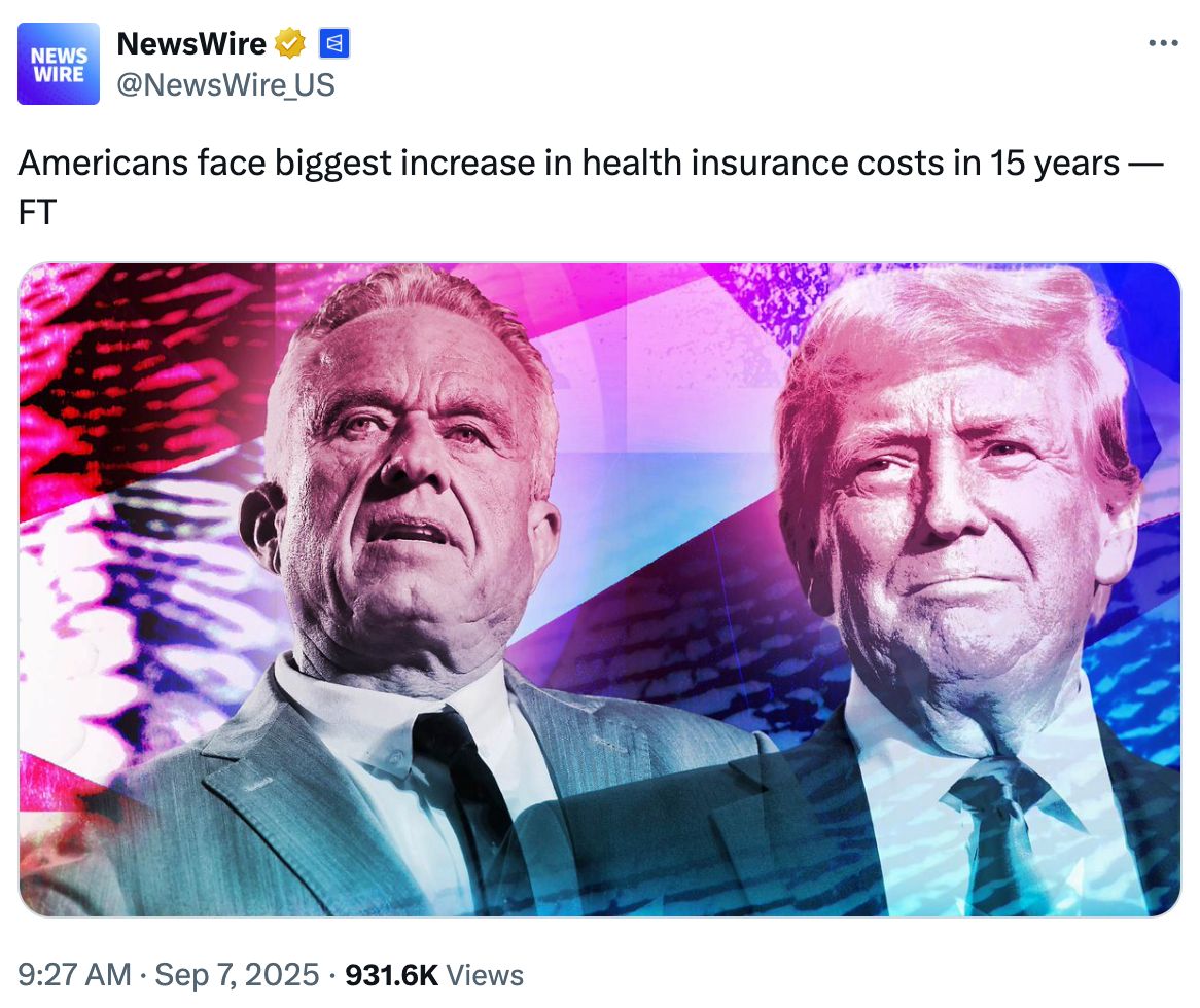 Newswire: Americans face biggest increase in health insurance costs in 15 years