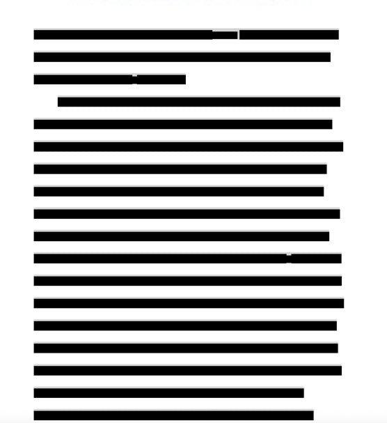 Fully redacted document in the Epstein files release