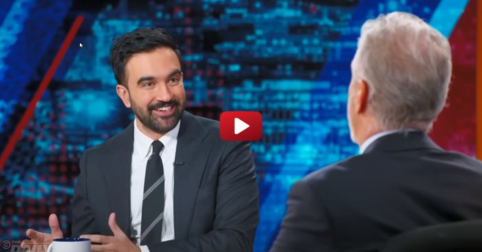 Zohran Mamdani speaks with Jon Stewart on The Daily Show.