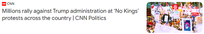 CNN HEADLINE: Millions rally against Trump administration at 'No Kings' protests across the country