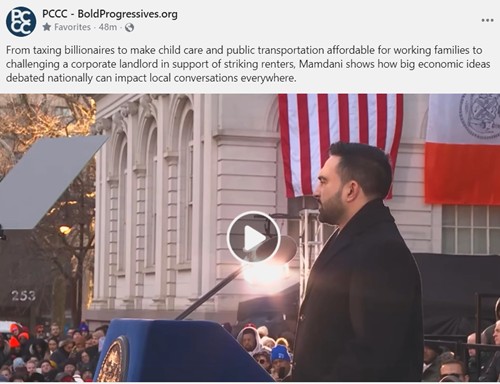 Share the video clip from Bernie's speech at Zohran Mamdani's inauguration.