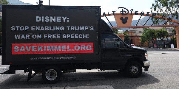 Our billboard truck circles Disney / ABC headquarters in Burbank.