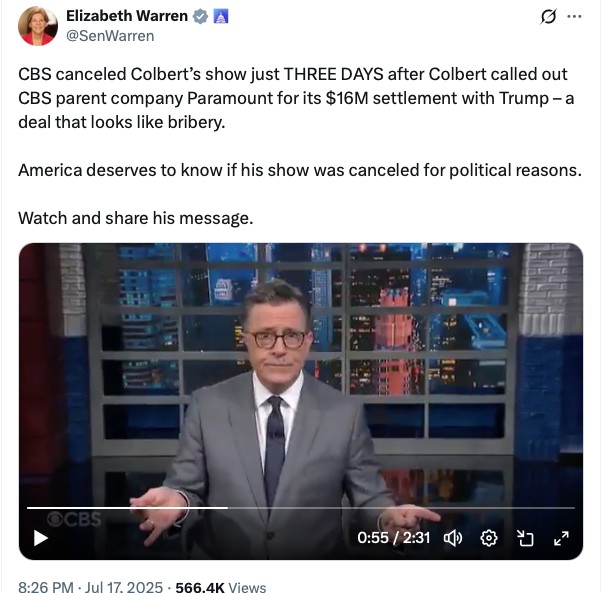 Elizabeth Warren Tweet