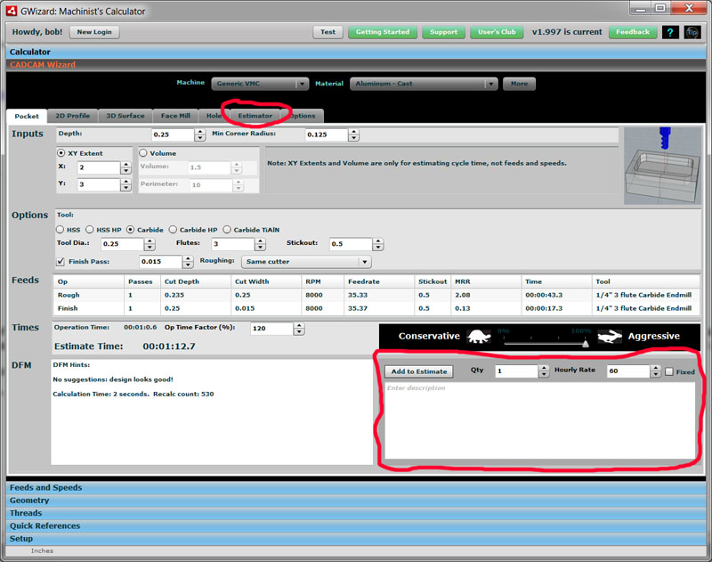 CADCAM Estimator