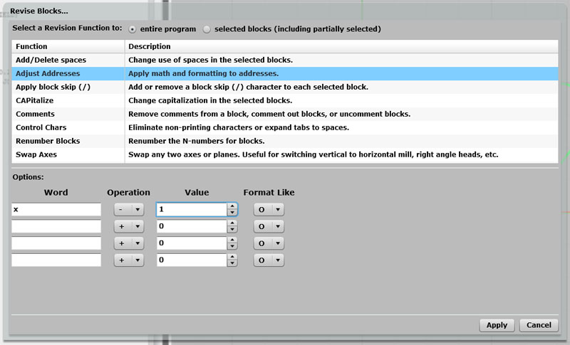 G-Code Address Adjustment
