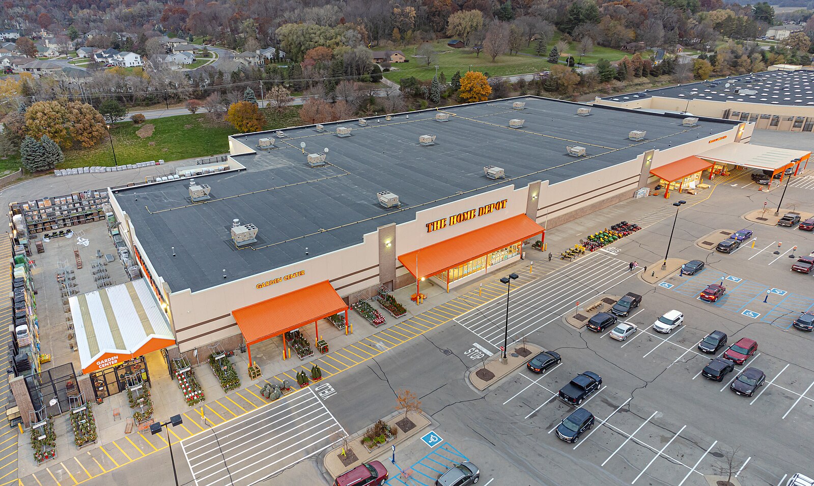 Aerial drone photo of Home Depot