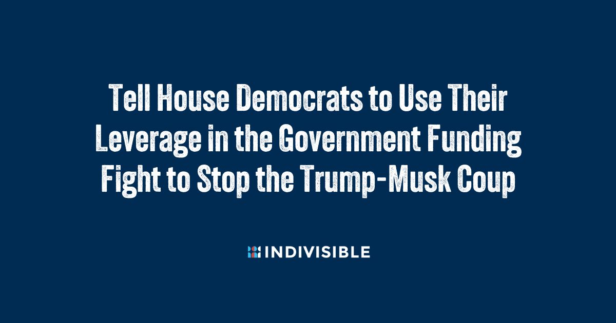 Tell your democratic representative to hold the line against the