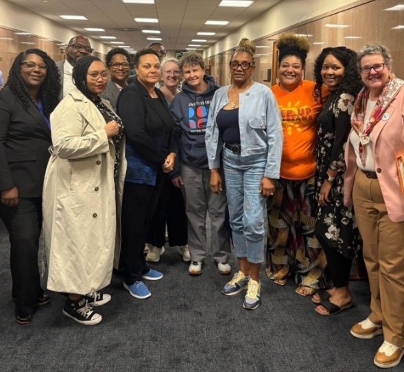 Group leaders from Indivisible Baton Rouge and partners at the Louisiana State Capitol