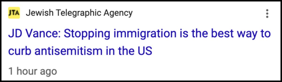 JD Vance: Stopping immigration is the best way to curb antisemitism in the US