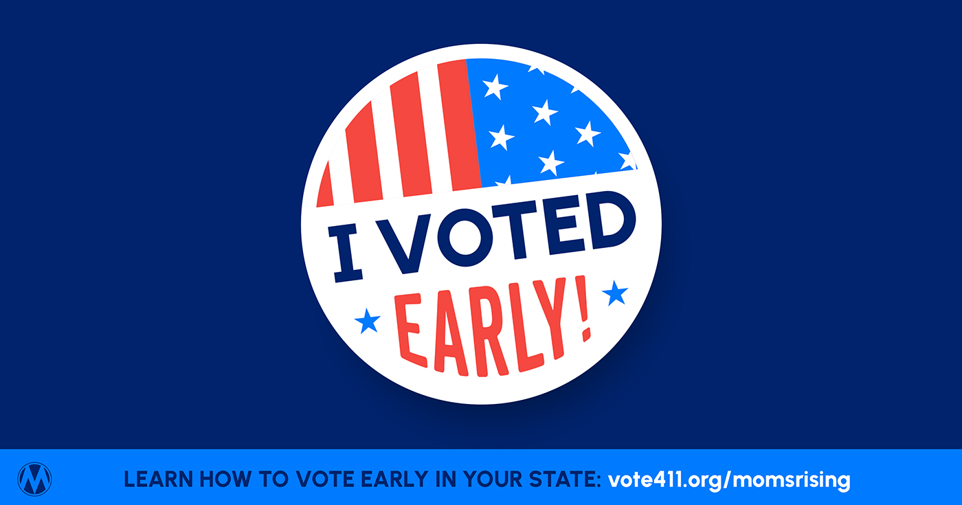 A graphic of an 'I voted early' sticker