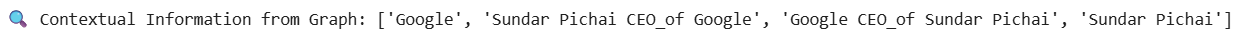 code output - contextual information from graph
