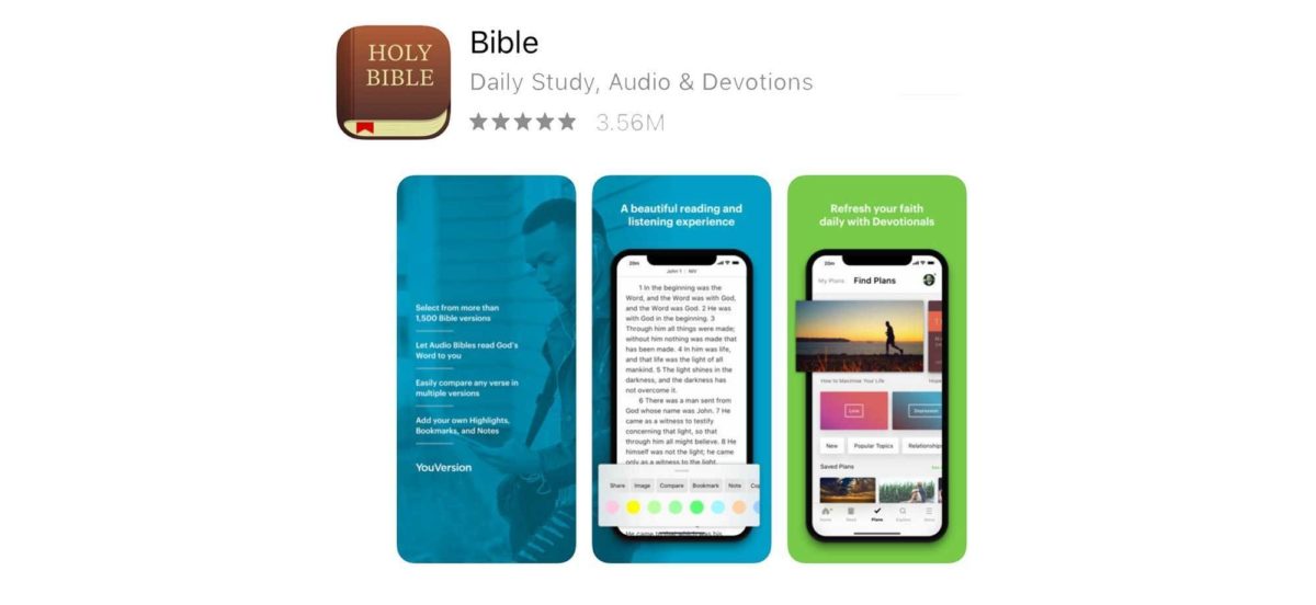 We love to use the Youversion Bible App