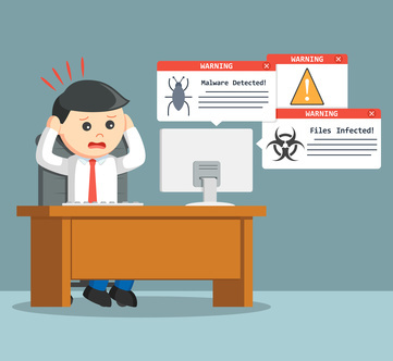 Person seeing signs that their website has been infected by malware.