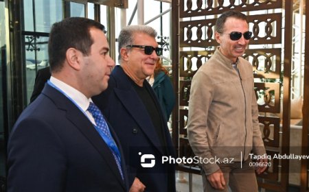 "Barselona" klubunun prezidenti Xuan Laporta COP29-da iştirak üçün Bakıya gəlib
