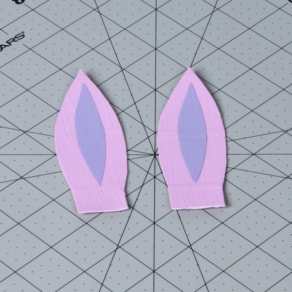 Ears cut out of a piece of Duck Tape fabric