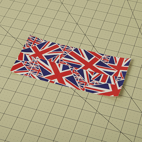 Two pieces of Duck Tape fabric made by laying overlapped sheets of Duck Tape over each other, sticky side against sticky side