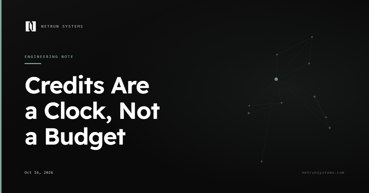 Credits Are a Clock, Not a Budget