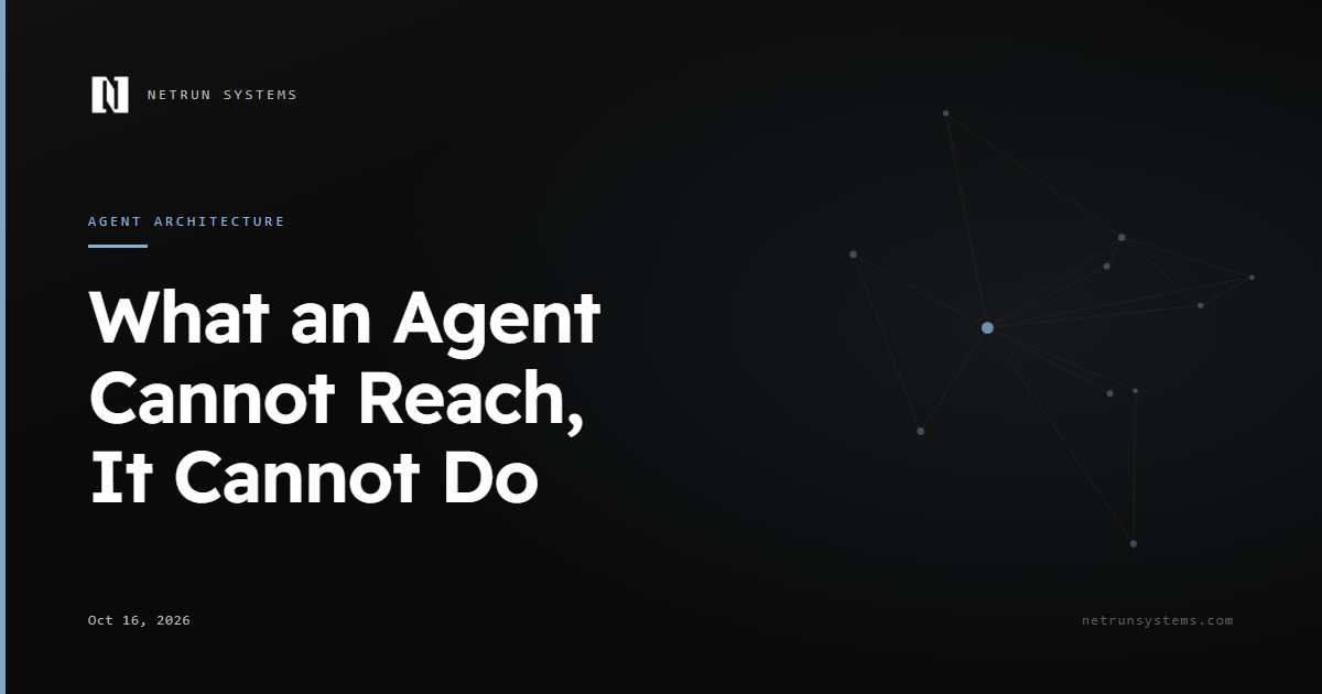 What an Agent Cannot Reach, It Cannot Do