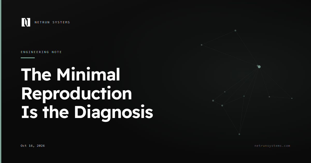 The Minimal Reproduction Is the Diagnosis