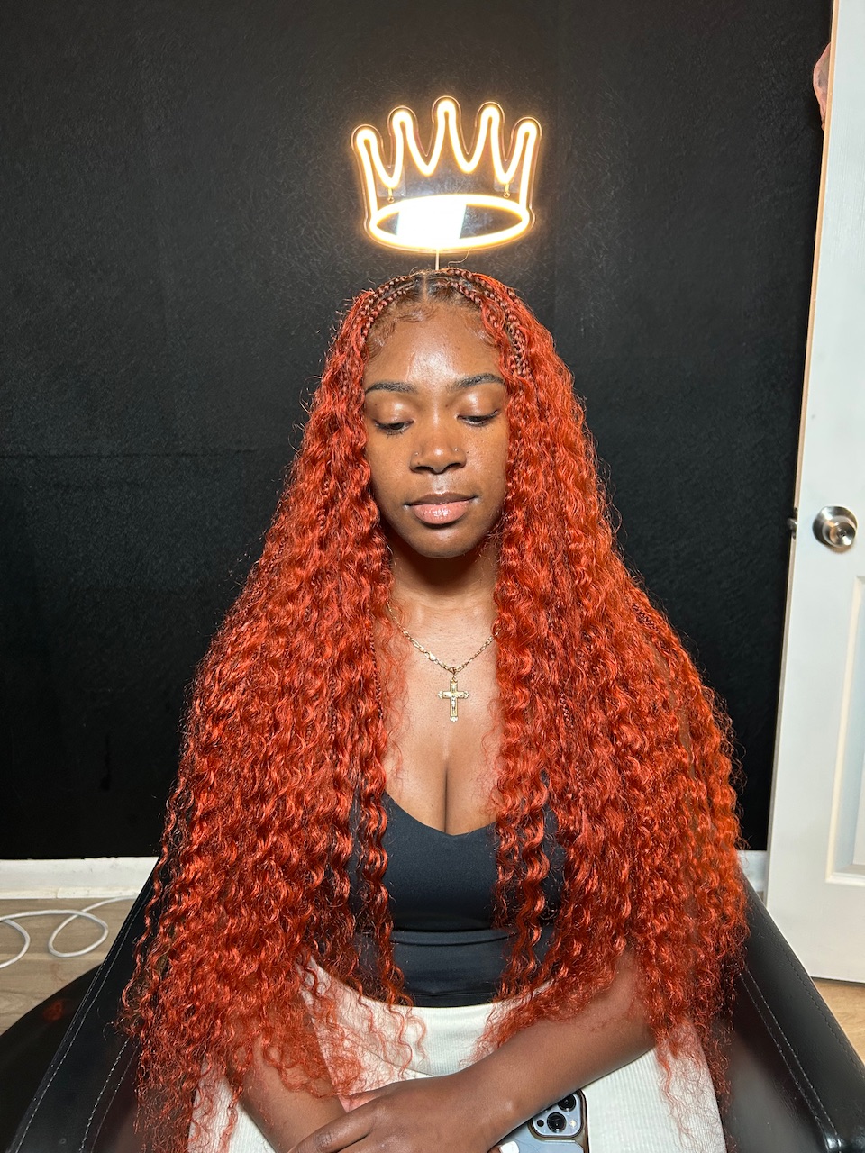 Medium Goddess knotless braids