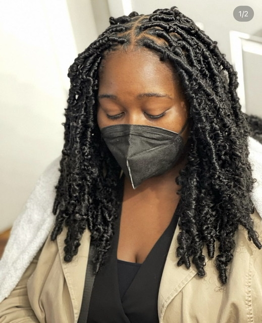 Bob Length Faux locs (shoulder length typically)