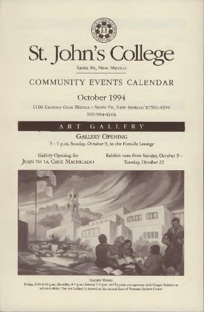 Santa Fe Community Calendar, October 1994 · St. John's College Digital Archives