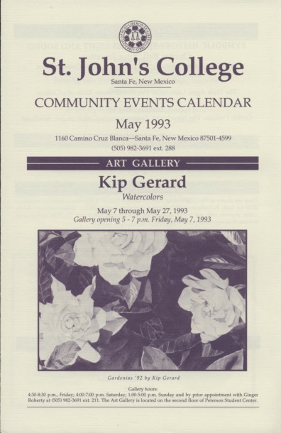 Santa Fe Community Calendar, May 1993 · St. John's College Digital Archives