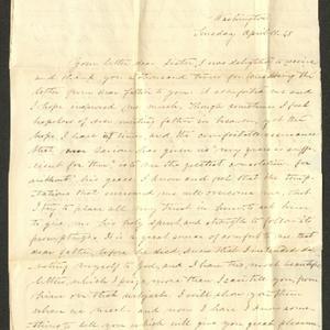 Letter from Alice Key to Mrs. Daniel Turner (Ann Arnold Key Turner). April 11, 1843