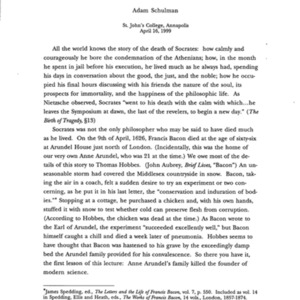 Francis Bacon and the Socratic Turn