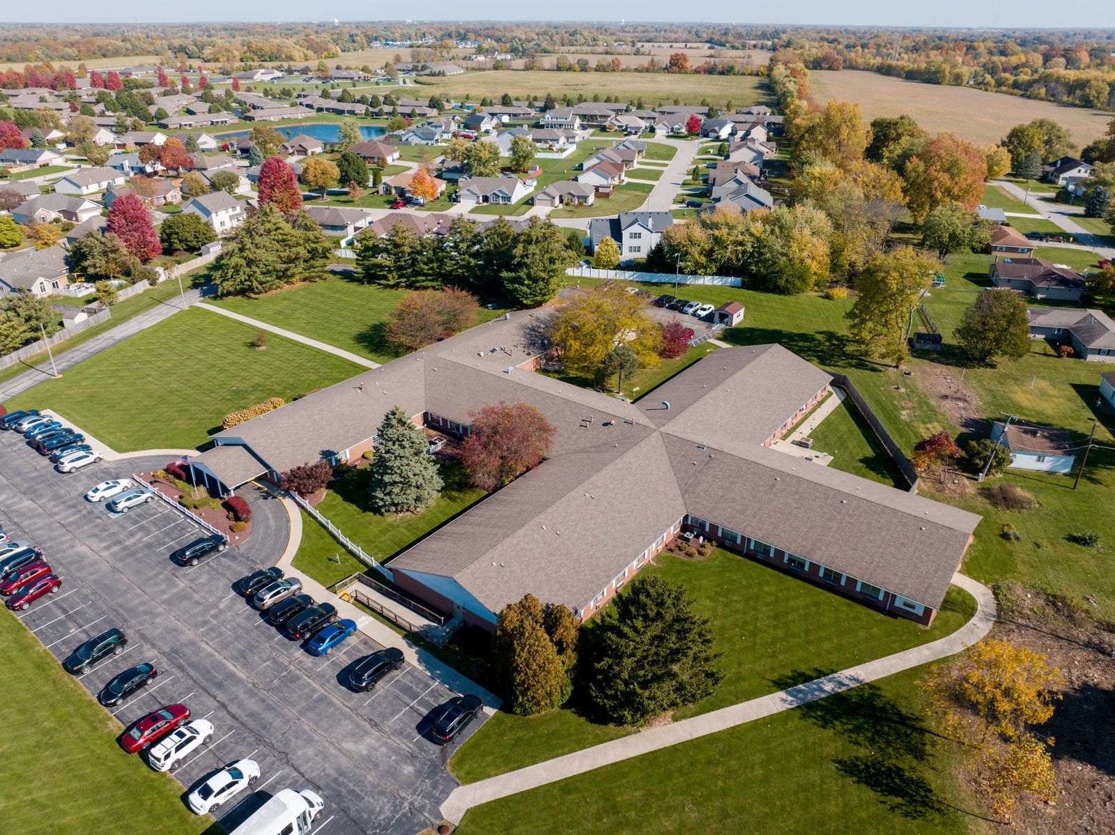 Aerial view of the Yorktown grounds