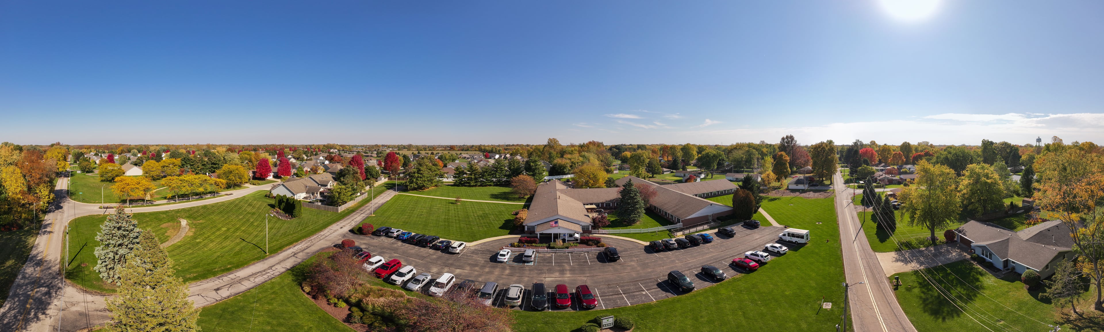 Aerial photograph of the Yorktown campus