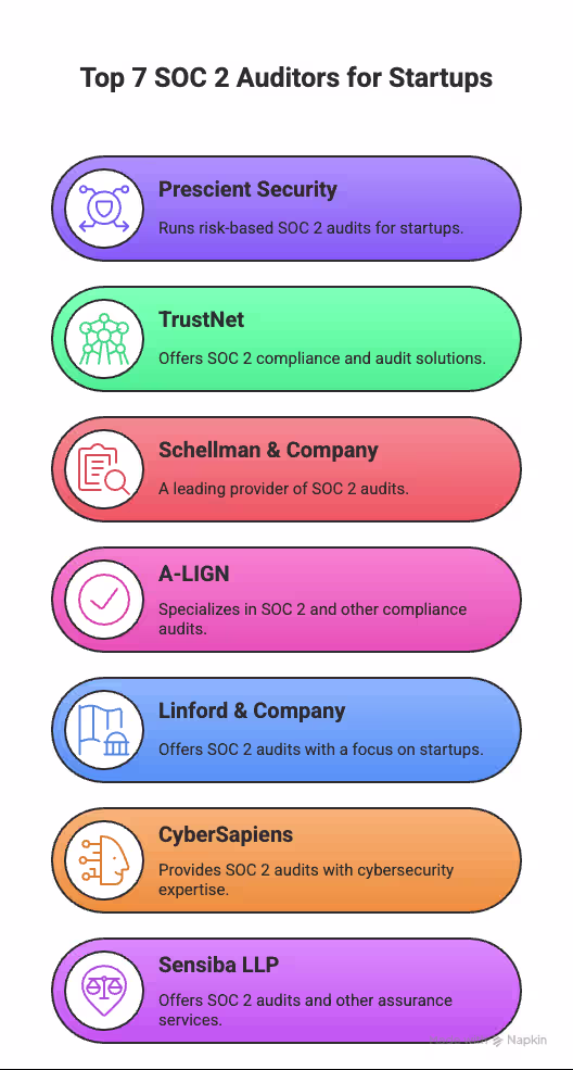 Top 7 SOC 2 Auditors for Startups